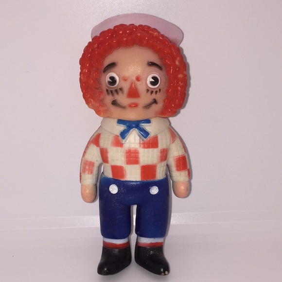 Vintage Raggedy Andy Squeaker Doll Toy 6” Plastic - Picture 8 of 9